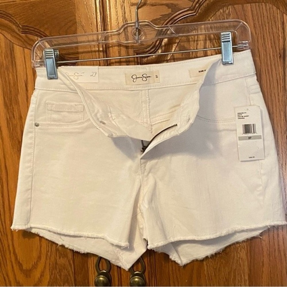 Jessica Simpson White Kiss Me Short‎ Size 27 Cotton Raw Hem Shorts New with Tags